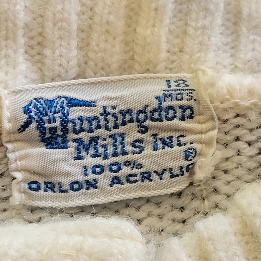 Huntingdon Mills vtg 60s 18 mos orlon acrylic knit cardigan and hat